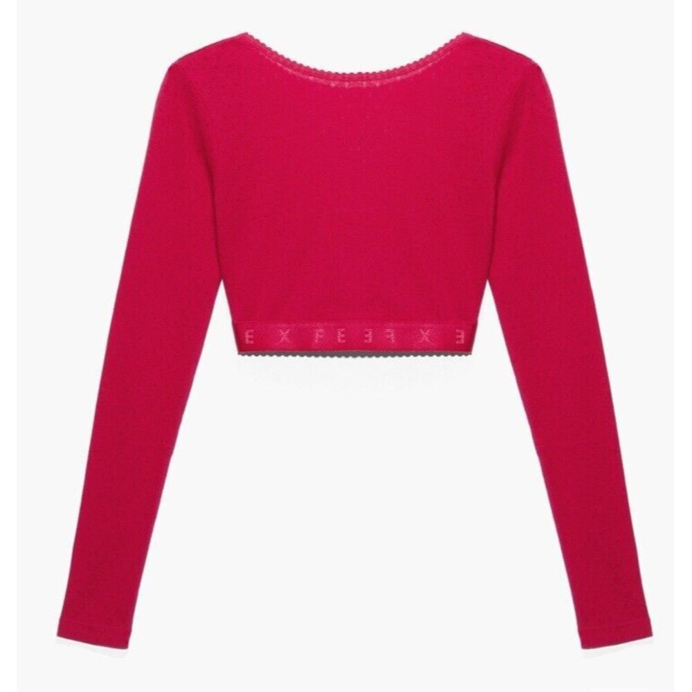 Savage X Fenty Cotton Jersey Crop Top Size S Red Violet Purple Loungewear Casual